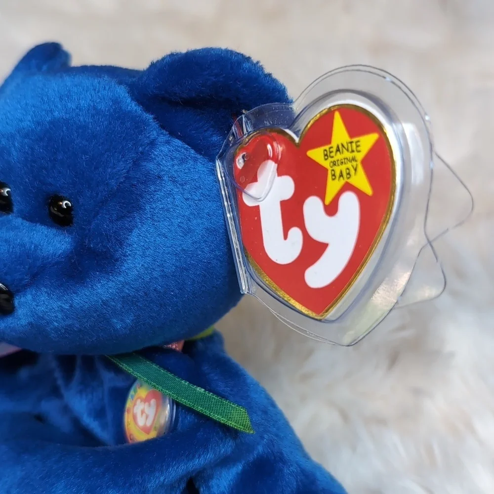 TY Beanie Baby CLUBBY the Royal Blue Teddy Bear - Picture 9 of 10